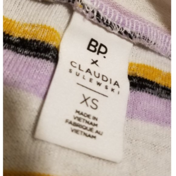 BP x Claudia Sulewski Women's Striped Tee | Women Size XS Extra Small Stripes - Picture 3 of 4